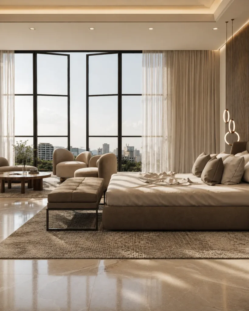 Arquiteta em Itapema e escritório de arquitetura de luxo especializado em suíte master e quarto de casal sofisticado. Projeto de design e arquitetura de interiores desenvolvido pela arquiteta Kauana Cruz, fundadora da KRUZ Arquitetura, com atendimento também em Balneário Camboriú, Itajaí, Praia Brava, Governador Celso Ramos, Porto Belo, Jurerê, Florianópolis, Blumenau (SC), Curitiba, Pinhais (PR), São Paulo, Alphaville, Campinas (SP), Goiânia e Anápolis (GO).